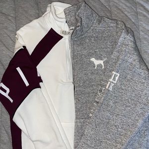 2 PINK quarter zip sweatshirts